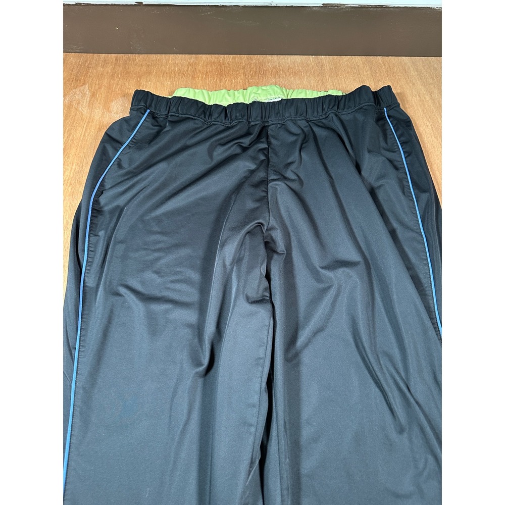 Coldwater Creek Track Pants Women 3X Black Blue Stripe Activewear Wide Leg